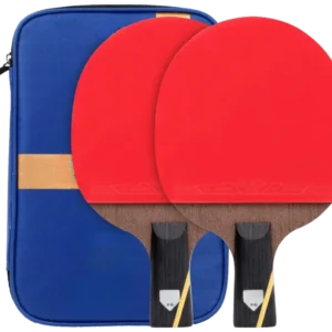 ست دو عددی راکت پینگ‌پنگ ۶ ستاره کربن ونگه قرمز مشکی - 6-Star Carbon Wenge Set of 2