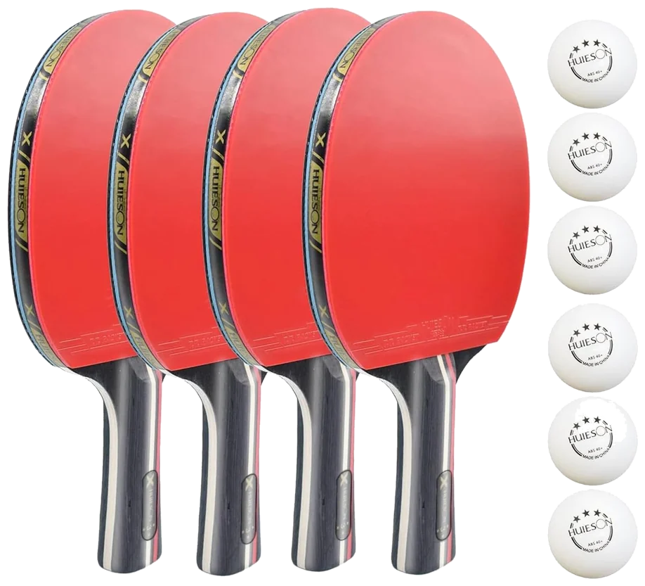 ست چهار عددی راکت پینگپنگ آهومی با اسفنج نرم و ساک - Ahomie 4-Pack Set