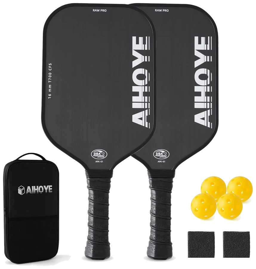 راکت پیکل‌بال آیهویه پرو کربن خام T700 مدل ۱۶ میلی‌متر - Aihoye Pro T700