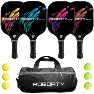 ست چهار عددی راکت پیکل‌بال آبورتی گرافیت با ۶ توپ و ساک - AOBORTY Set of 4