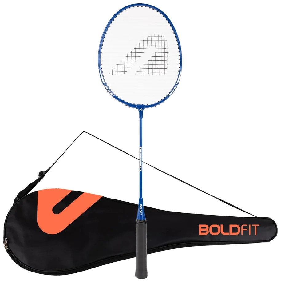راکت بدمینتون بولدفیت آلومینیومی آبی با ساک - Boldfit Aluminium