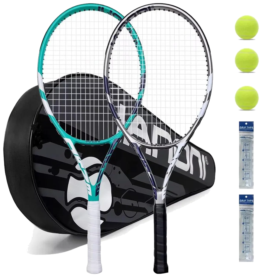 ست دو نفره راکت تنیس کربن ۲۷ اینچ با توپ و ساک - Carbon 2player Set 27
