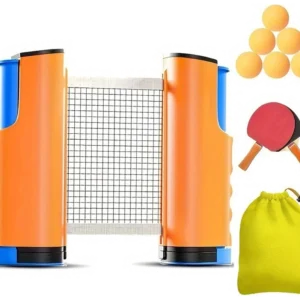ست راکت پینگپنگ دیامجی تک با تور جمعشونده و ۶ توپ - DMG Tech Portable Set