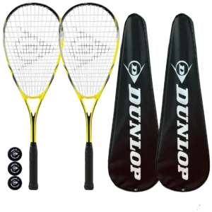 ست دو عددی راکت اسکواش دانلوپ هایپرمکس لایت با ۳ توپ - Dunlop Hypermax Lite Twin Set