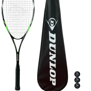 راکت اسکواش دانلوپ هایپرمکس نانو با کاور و ۳ توپ - Dunlop Hypermax Nano