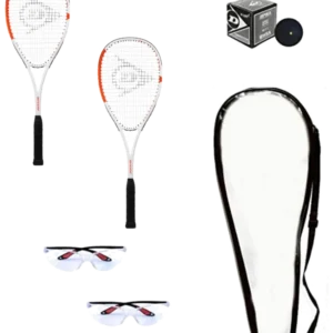 ست راکت اسکواش دانلوپ پیشرفته (۲ راکت، ۲ عینک، توپ و کاور) - Dunlop Squash Racquet Set Advanced