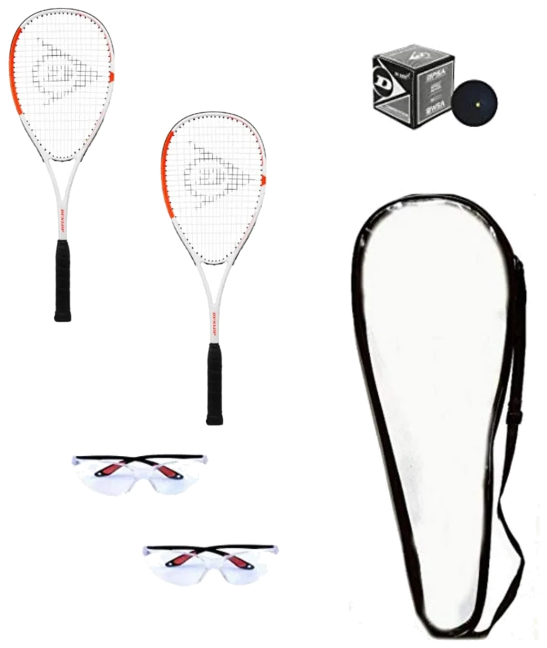 ست راکت اسکواش دانلوپ پیشرفته (۲ راکت، ۲ عینک، توپ و کاور) - Dunlop Squash Racquet Set Advanced