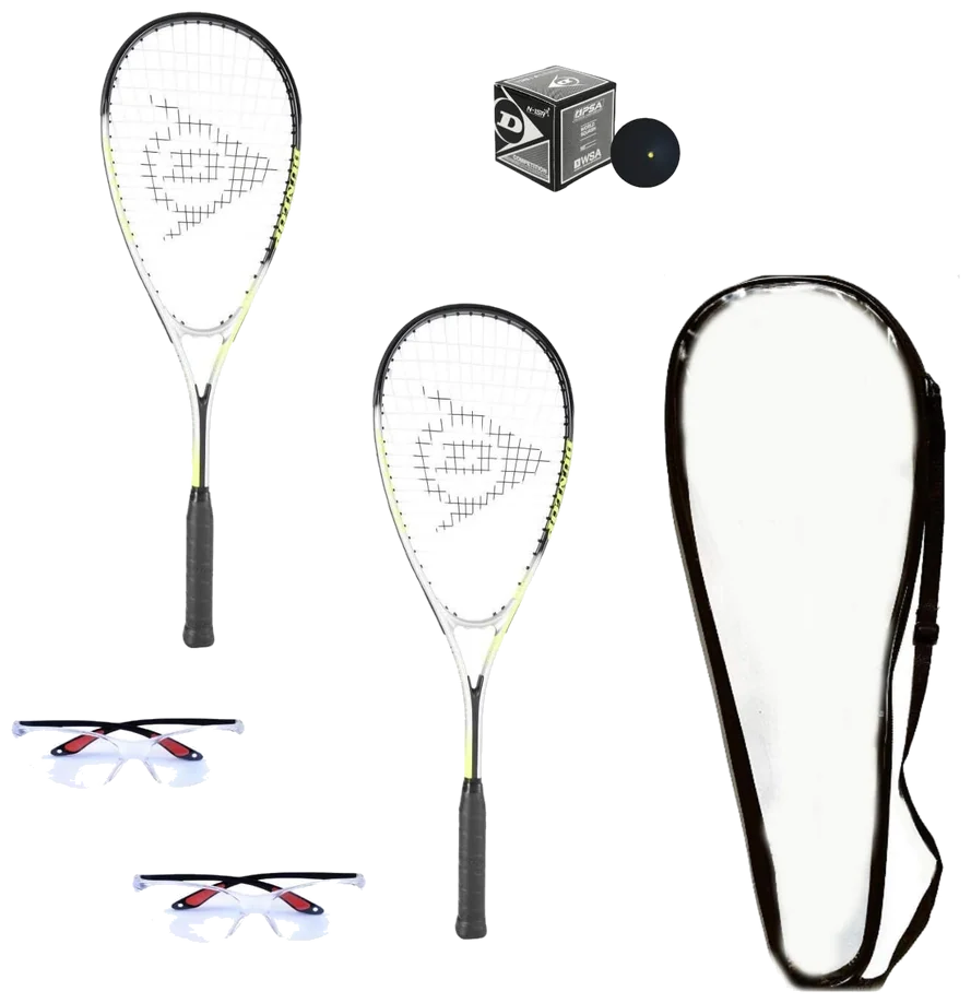 ست راکت اسکواش دانلوپ با ۲ راکت، عینک و توپ - Dunlop Squash Racquet Set