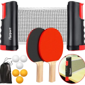 ست راکت پینگپنگ افبیاسپورت با تور جمعشونده و ساک - FBSPORT Portable Set