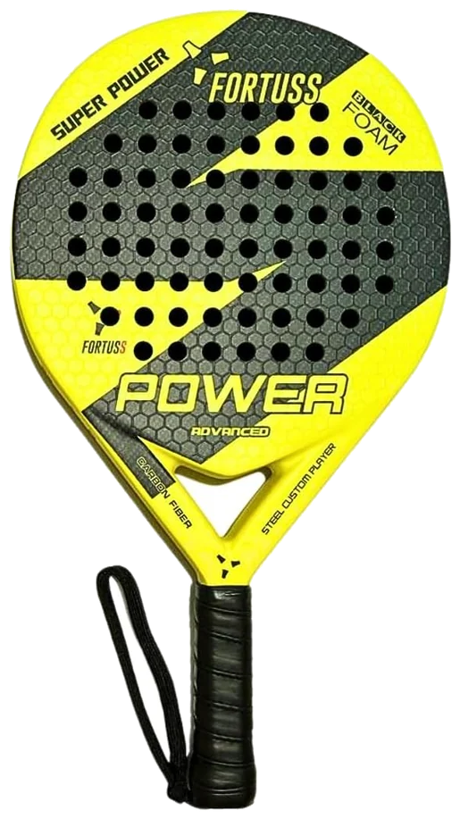 راکت پدل فورتوس تمام‌کربن سطح شش‌ضلعی سه‌بعدی زرد - FORTUSS 3D Hexagon Carbon Yellow