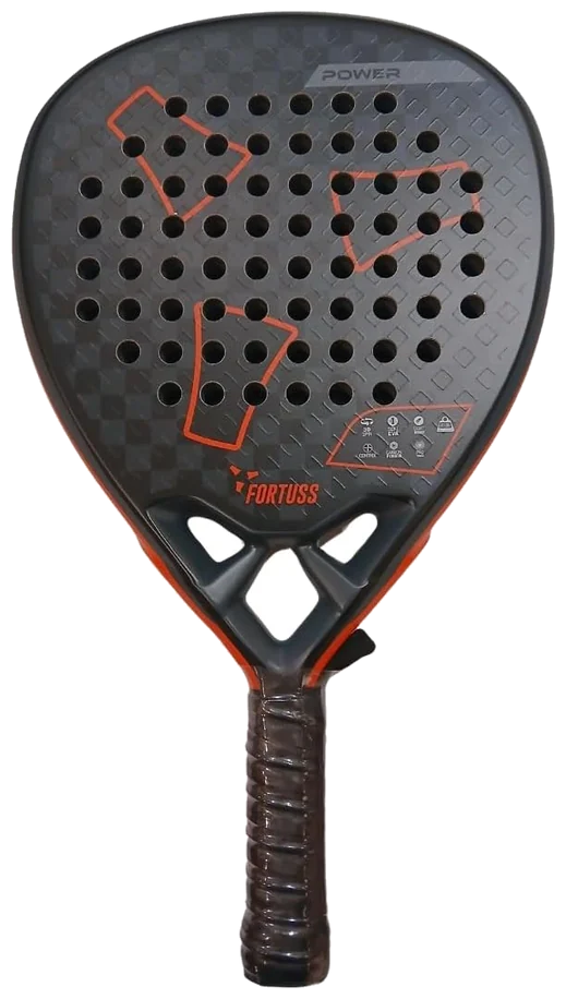 راکت پدل فورتوس تمام کربن فرم لوزی قرمز مشکی - FORTUSS Diamond Carbon Red