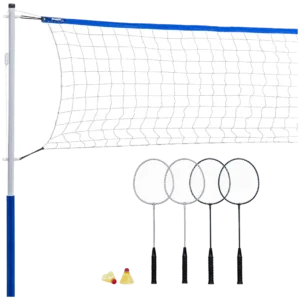 ست کامل بدمینتون فرانکلین با تور، ۴ راکت فولادی و توپ - Franklin Badminton Set with Net