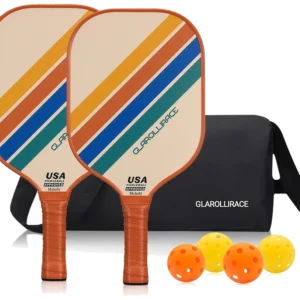 ست راکت پیکل‌بال گلارولیریس چوبی و فایبرگلاس با ۴ توپ - Glarollirace Wood Set