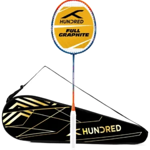 راکت بدمینتون هاندرد پاورتک ۱۰۰۰ پرو گرافیت زه‌کشی‌شده با کاور - HUNDRED Powertek 1000 Pro Strung