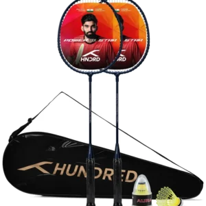 ست دو عددی راکت بدمینتون هاندرد پاورتک استار سرمه‌ای - HUNDRED Powertek Star Set