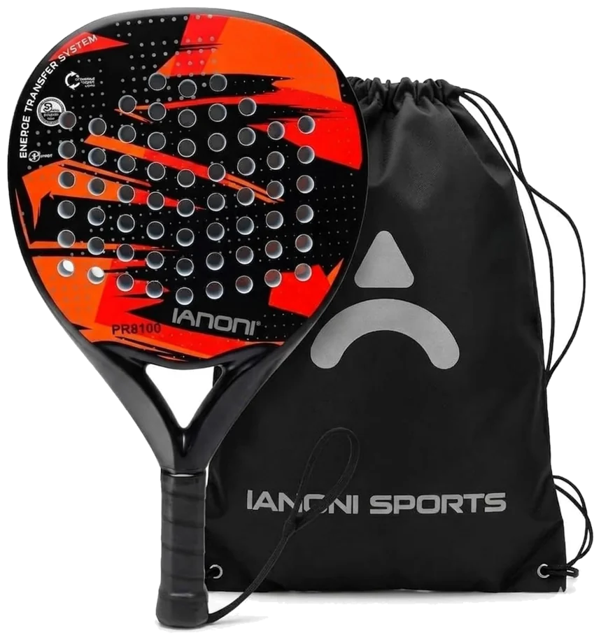 راکت پدل یانونی کربن قرمز به‌همراه ساک - ianoni Carbon Red Bag