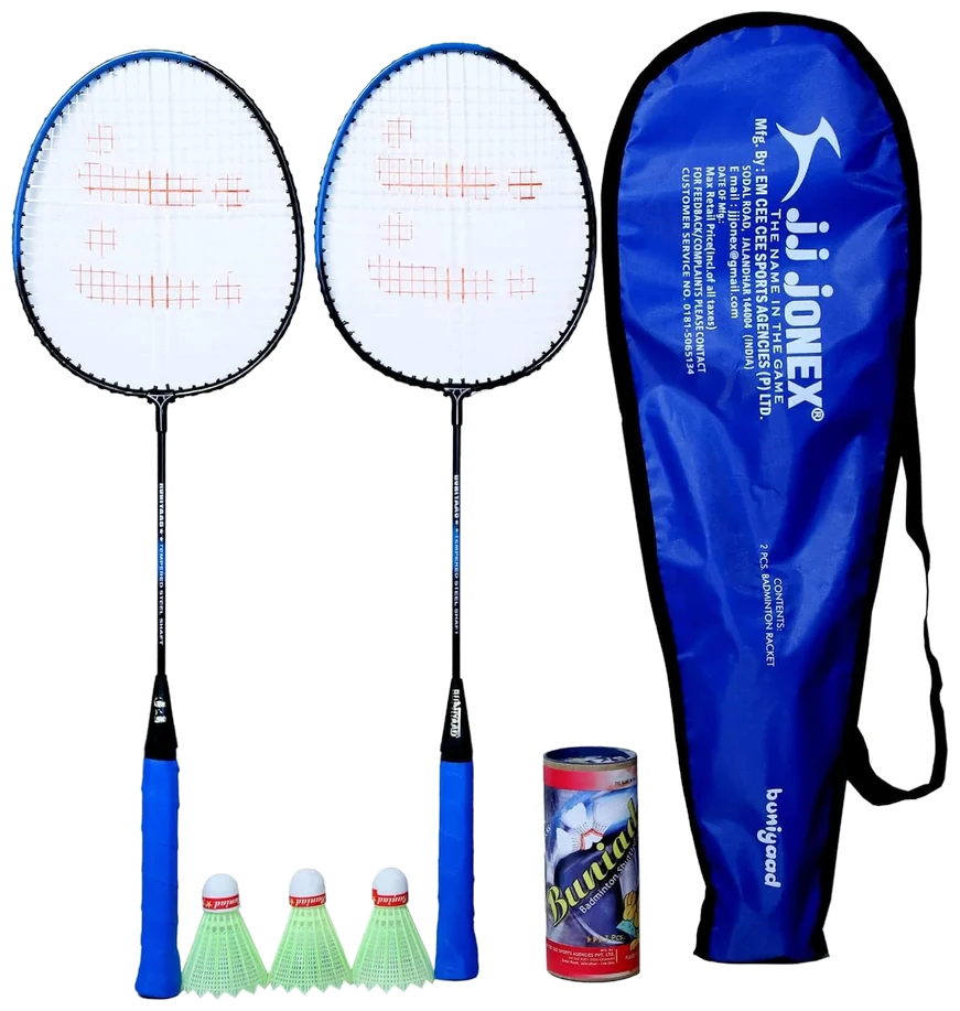 ست راکت بدمینتون جیجی جونکس بنیاد با ۳ توپ پلاستیکی - JJ Jonex Buniyad Set