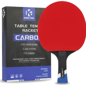 راکت پینگ‌پنگ کینگ‌فیل کربن با تیغهٔ ۷ لایه قرمز - KINGFEEL Carbon 7-Ply