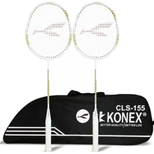 راکت بدمینتون کونکس آلومینیومی سفید با کاور کامل - Konex Aluminium