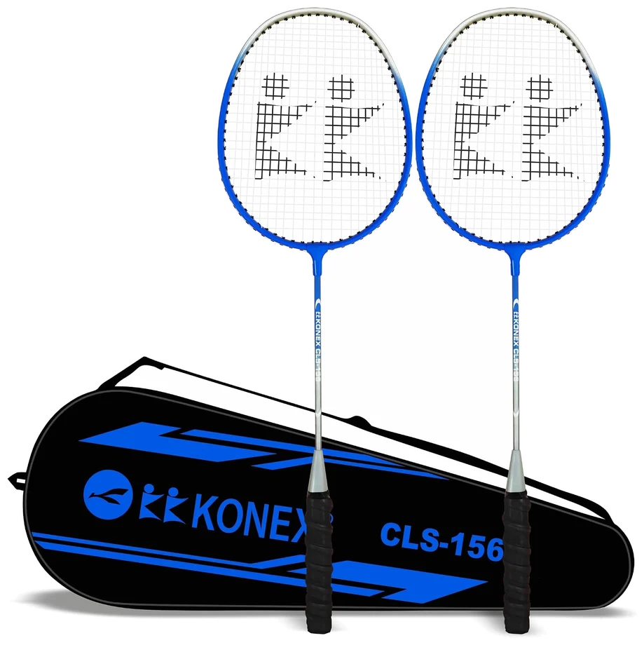 ست دو عددی راکت بدمینتون کونکس آلومینیومی سبک آبی با ساک - Konex Lightweight Set of 2
