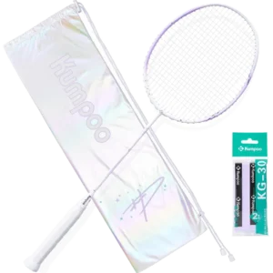 راکت بدمینتون کومپو K01 کربن ۵U بنفش با گریپ و ساک - KUMPOO K01 5U