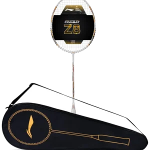 راکت بدمینتون لینینگ کامبت Z8 کربن زهکشیشده سفید طلایی - Li-Ning Combat Z8