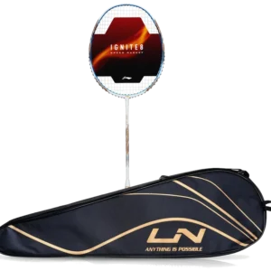راکت بدمینتون لی‌نینگ ایگنایت ۷ سرعتی زه‌کشی‌شده سفید آبی - Li-Ning Ignite 7