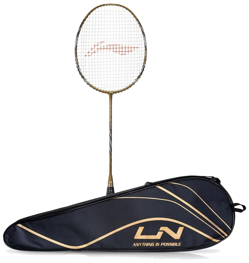 راکت بدمینتون لینینگ سوپر سری ۹۰۰ زهکشیشده زیتونی طلایی - Li-Ning Super Series 900