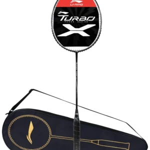 راکت بدمینتون لی‌نینگ توربو کربن زه‌کشی‌شده مشکی سفید - Li-Ning Turbo Strung