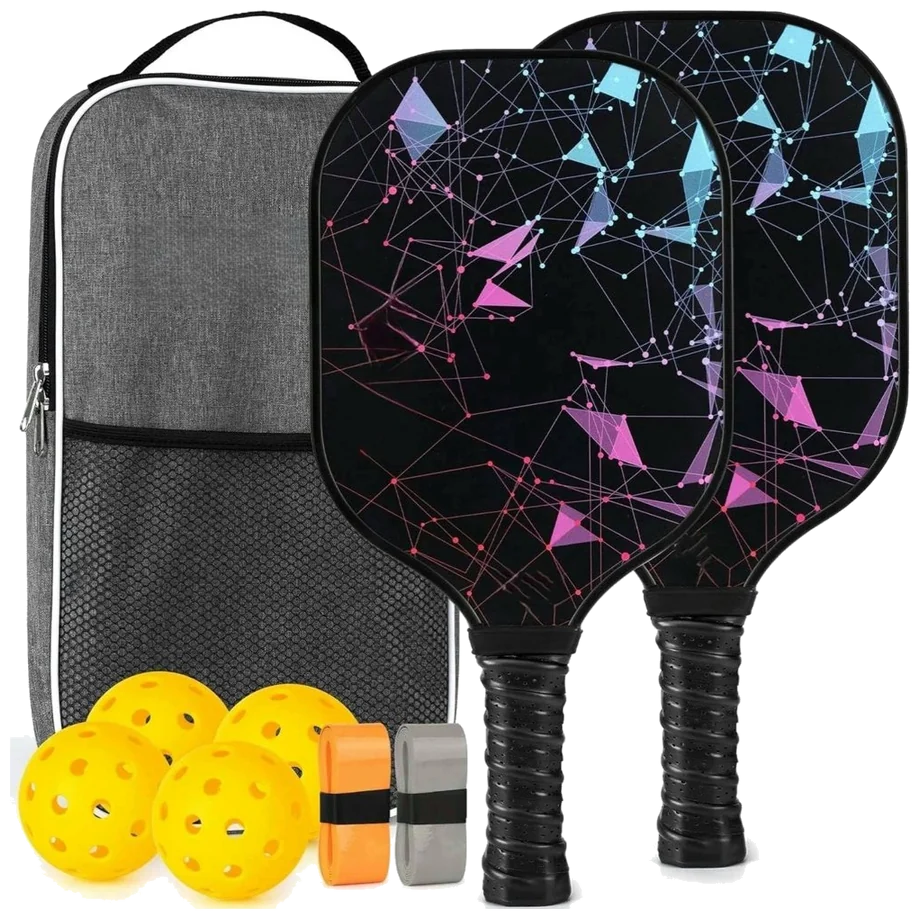 ست دو عددی راکت پیکل‌بال میدرودل مشکی با ۴ توپ و ساک - Midrodlle Set of 2