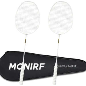 ست دو عددی راکت بدمینتون مونیرف کربن ۴U سفید ۸۰ گرم - monirf 4U Carbon Set of 2