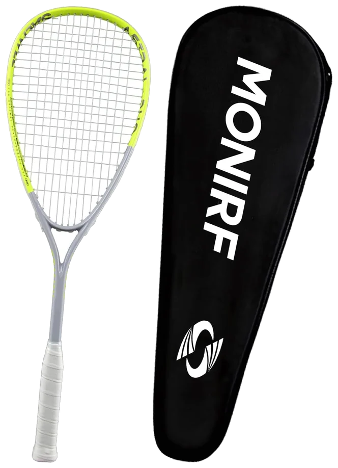 ست راکت اسکواش کربن کامپوزیت سبز فسفری ۲۳۰ گرمی - Monirf Carbon Squash Set Green