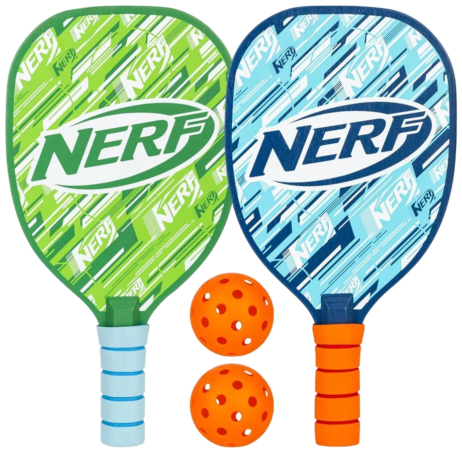 ست دو نفرهٔ راکت پیکل‌بال چوبی نرف با گریپ فومی - NERF 2 Player Set