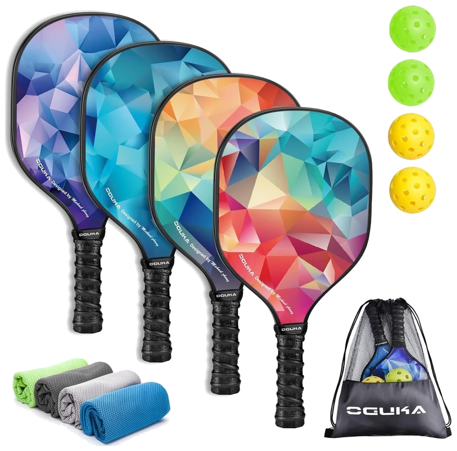 ست چهار عددی راکت پیکل‌بال اوگوکا با ۴ توپ و حوله - Oguka Set of 4