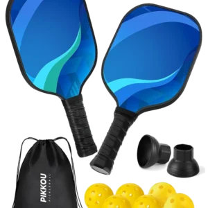 ست دو عددی راکت پیکل‌بال پیکو فایبرگلاس با ۶ توپ و توپ‌گیر - PIKKOU Fiberglass Set