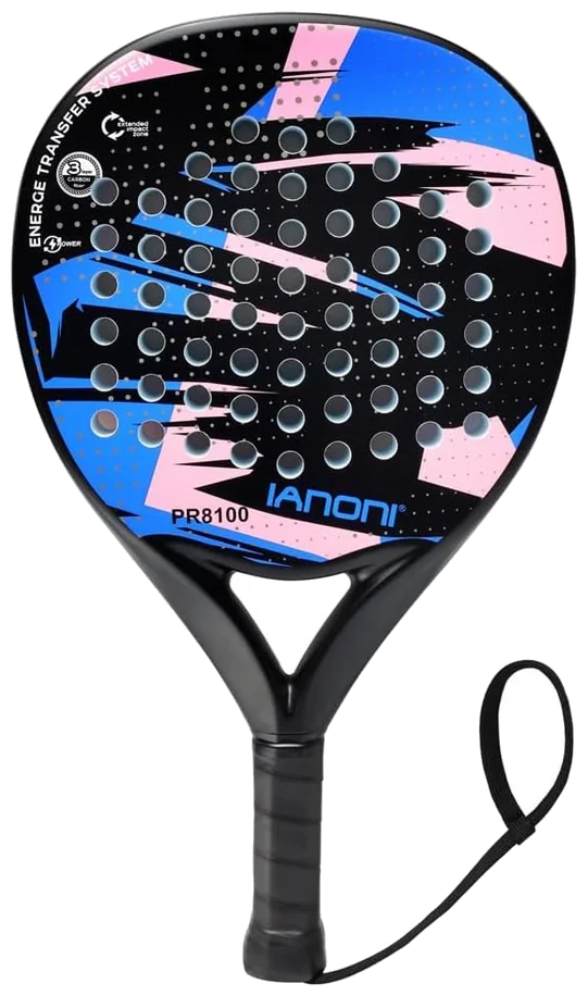 راکت پدل تمام‌کربن PR8100 آبی به‌همراه ساک - Pr8100 Full Carbon Blue