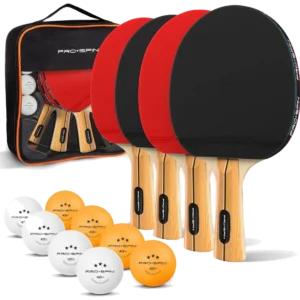 ست چهار نفرهٔ راکت پینگ‌پنگ پرو اسپین با توپ ۳ ستاره - PRO-SPIN 4 Player Set