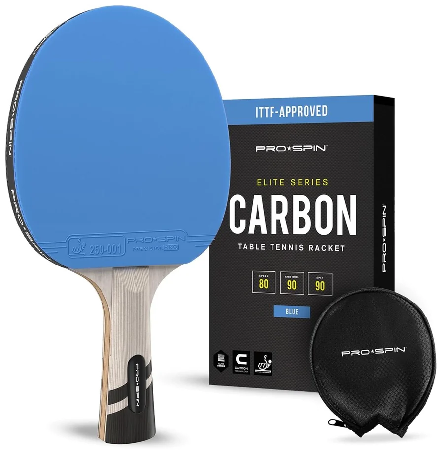 راکت پینگ‌پنگ پرو اسپین کربن مورد تأیید ITTF آبی - PRO-SPIN Carbon Fiber