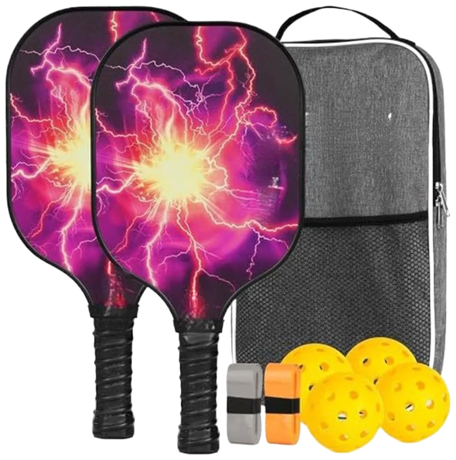 ست حرفه‌ای راکت پیکل‌بال فایبرگلاس با توپ - Professional Fiberglass Pickleball Set