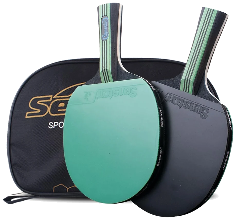 ست دو عددی راکت پینگ‌پنگ سنستون ۵ لایه سبز - Senston 2 Pack 5-Ply