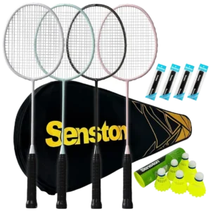 ست دو عددی راکت بدمینتون سنستون با ۶ توپ نایلونی - Senston Set with 6 Shuttlecocks