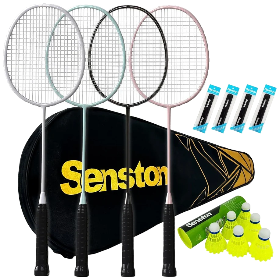 ست دو عددی راکت بدمینتون سنستون با ۶ توپ نایلونی - Senston Set with 6 Shuttlecocks