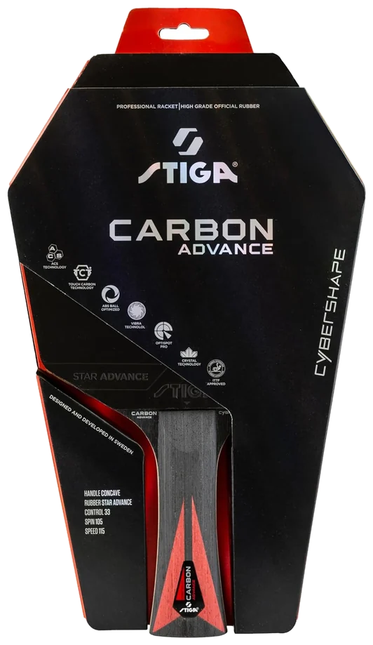 راکت پینگ‌پنگ استیگا کربن ادونس مشکی قرمز - STIGA Carbon Advance