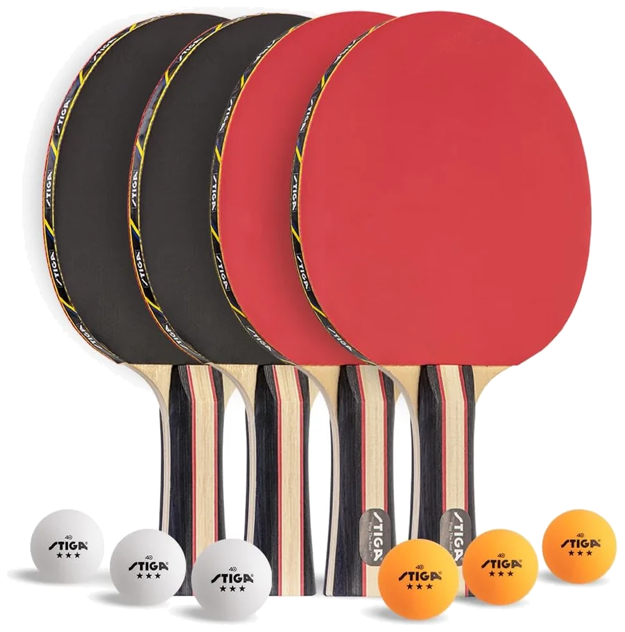 ست چهار نفرهٔ راکت پینگ‌پنگ استیگا پرفورمنس با ۶ توپ - STIGA Performance 4 Player Set