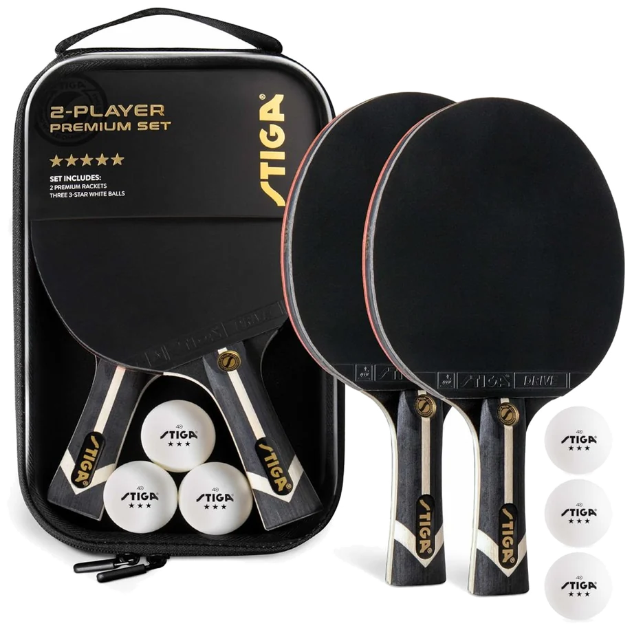 ست دو نفرهٔ راکت پینگ‌پنگ استیگا پریمیوم با ۳ توپ ۳ ستاره - STIGA Premium 2 Player Set