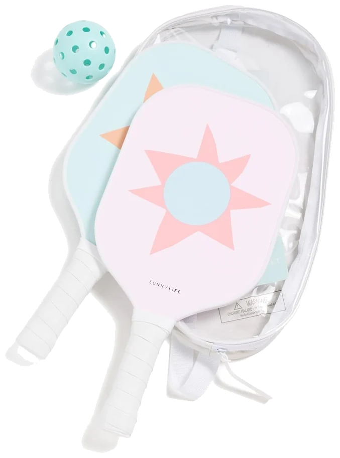 ست راکت پیکل‌بال زنانه سانی‌لایف آبی صورتی با کیف - Sunnylife Women's Set