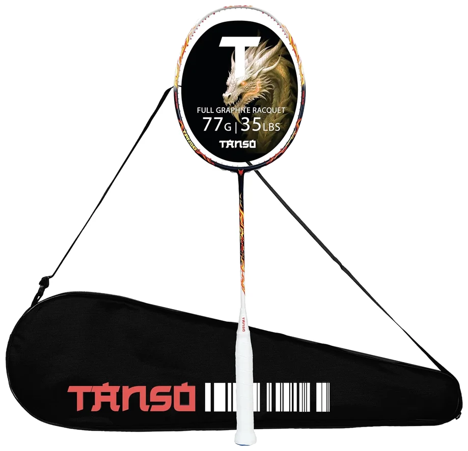 راکت بدمینتون تانسو وایلد فایر گرافیت فوق‌سبک زه‌کشی‌شده - TANSO Wild Fire