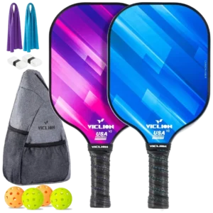 ست دو عددی راکت پیکل‌بال ویک‌لاین کربن آبی بنفش - VICLION Carbon Set of 2