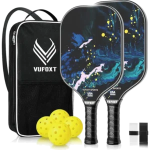 ست دو نفرهٔ راکت پیکل‌بال وفوکست کربن پهن - VUFOXT Carbon Set 2 Players