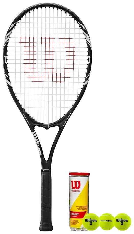 راکت تنیس بزرگسال ویلسون فدرر بههمراه توپ - Wilson Federer Adult With Balls